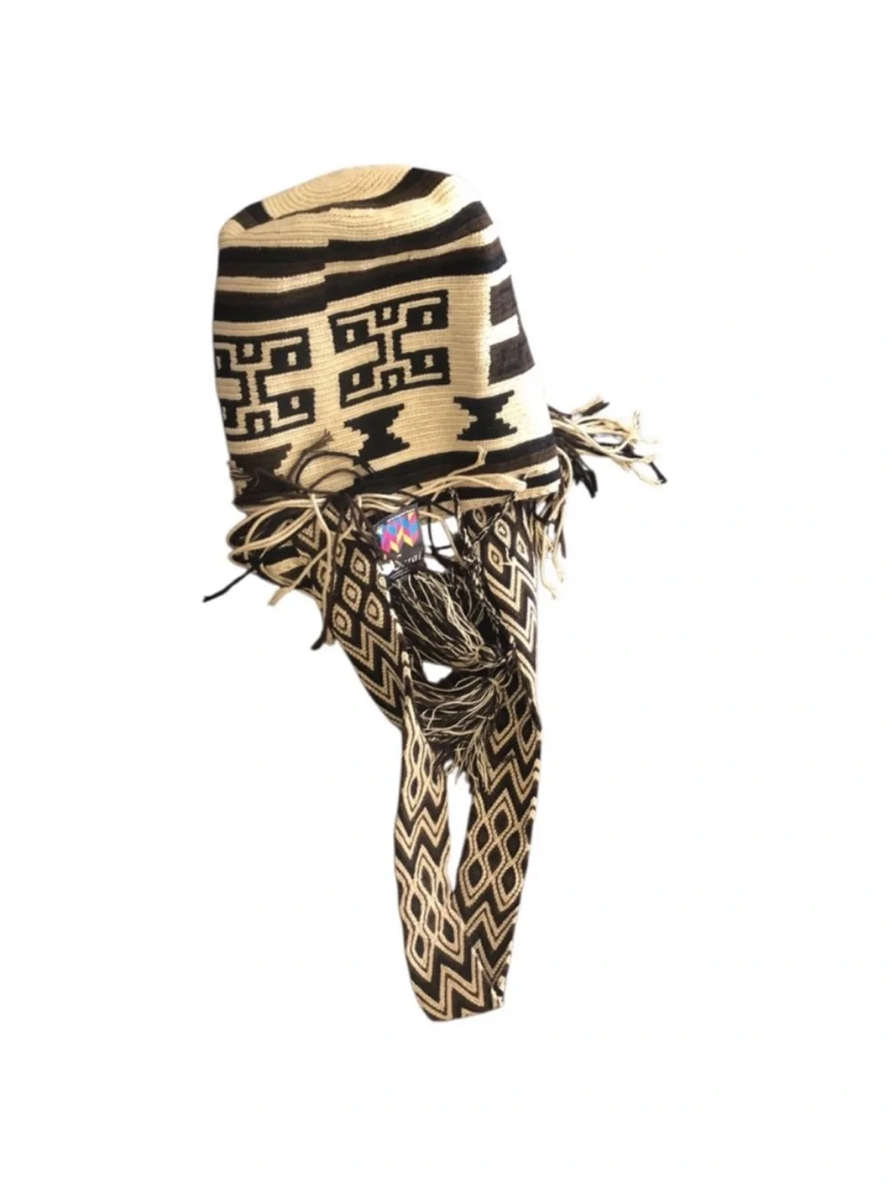 WAYUU Colombian Tribe Black Cream Woven Hobo Bag NWT SARAI WAYUU cross body XL